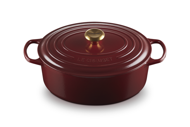 Cast Iron Signature Oval Casserole in Garnet