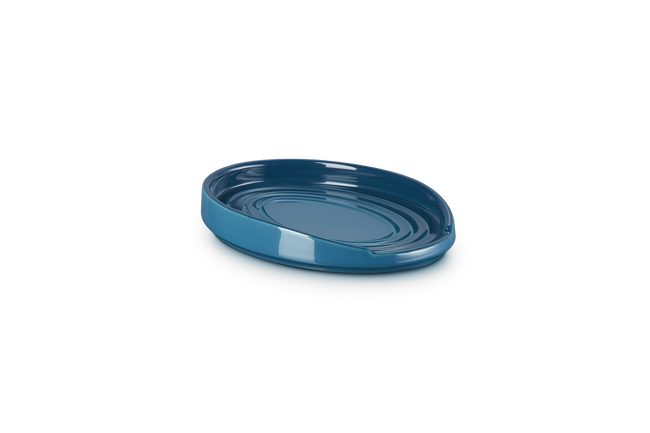 Stoneware Oval Spoon RestDeep Teal image number 5