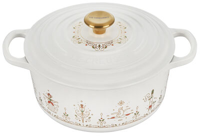 Cast Iron Noël 12 Days of Christmas Round Casserole