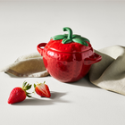 Le Creuset Stoneware Strawberry Fruit Mini Cocotte 570ml Cerise image number 2