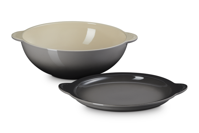 Stoneware Signature Round Serving Bowl with LidFlint image number 1