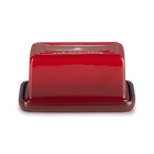 Stoneware Large Butter DishCerise image number 1