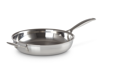 3-ply Stainless Steel Uncoated Frying Pan with Helper Handle