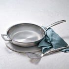 3-ply Stainless Steel Uncoated Frying Pan with Helper Handle image number 1