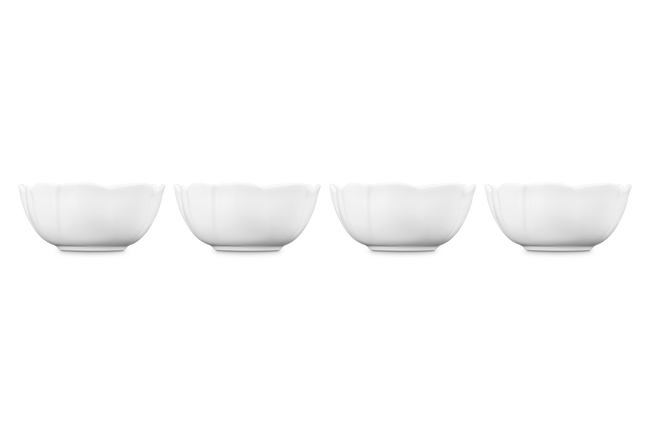 Le Creuset Stoneware Petal Set of 4 Mini Bowls White image number 3