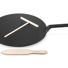 Satin Black Cast Iron Crepe Pan image number 1
