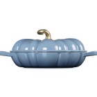 Le Creuset Cast Iron Signature Pumpkin Shallow Casserole 28cm ChambrayChambray image number 3