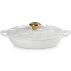 Cast Iron Petal Shallow CasseroleWhite image number 1