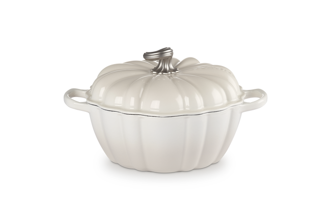 Le Creuset Cast Iron Signature Pumpkin Casserole 24cm MeringueMeringue image number 1