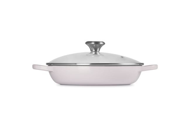 Le Creuset Cast Iron Signature Shallow Casserole with GlaStainless Steel Lid 26cm ShallotShallot image number 3