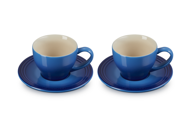 Stoneware Set of 2 Cups and SaucersAzure Blue image number 2