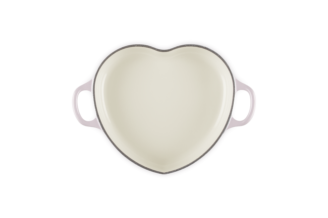 Cast Iron Heart Shallow Casserole with Light Gold Heart KnobShallot image number 3