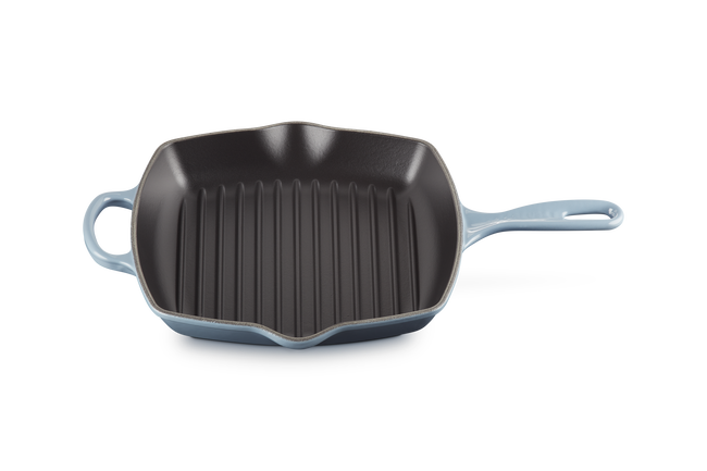 Le Creuset Cast Iron Signature Square Skillet Grill 26cm ChambrayChambray image number 2