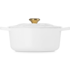 Le Creuset Cast Iron Signature Petal Round Casserole 26cm WhiteWhite image number 3