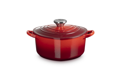 Cast Iron Heart Casserole Cerise with Stainless Steel Knob