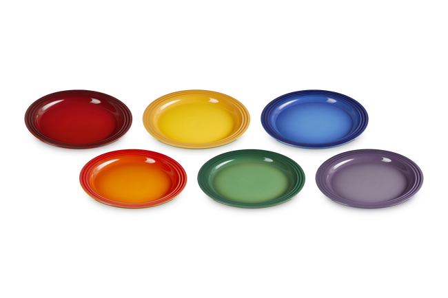 Stoneware Rainbow Set of 6 Dinner Plates image number 3