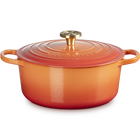 Cast Iron Flamme Dorée Signature Round Casserole with Crucible Knob image number 2