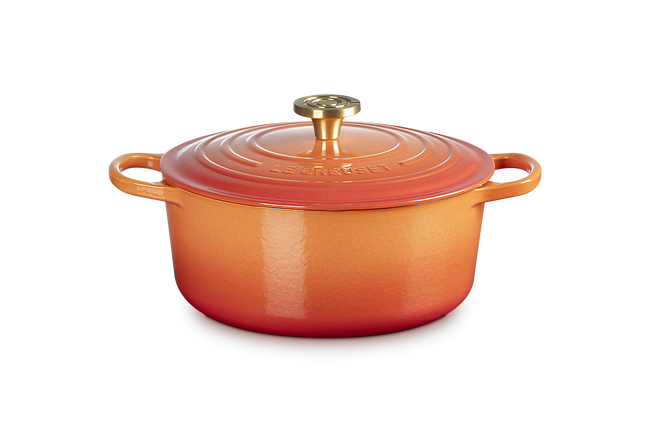 Cast Iron Flamme Dorée Signature Round Casserole with Crucible Knob image number 2