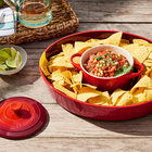 Stoneware Chip and Dip PlatterCerise image number 5