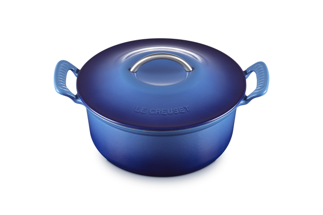 Le Creuset Cast Iron Classic Modern Heritage Round Casserole 26cm Azure BlueAzure Blue image number 2