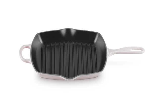 Le Creuset Cast Iron Signature Square Skillet Grill 26cm Shell PinkShell Pink image number 2