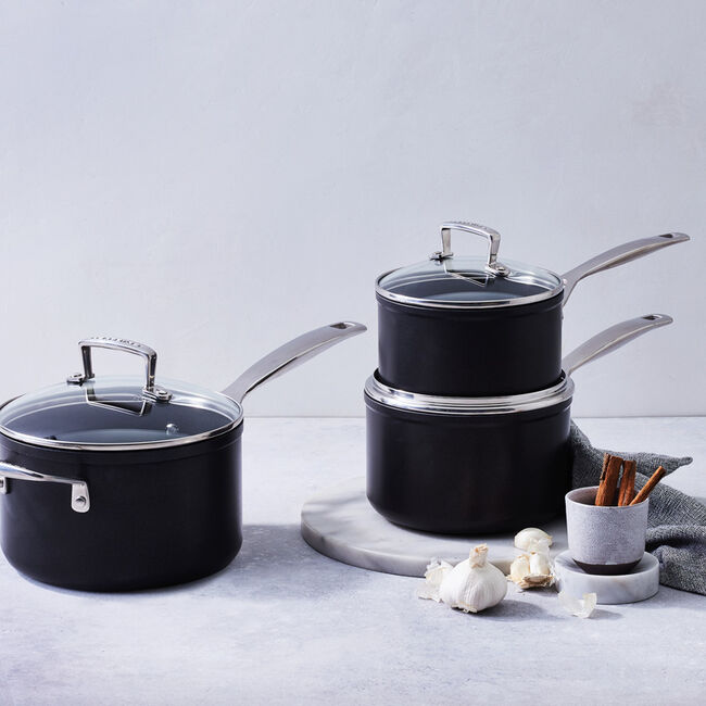 Toughened Non-Stick Saucepan with Glass Lid & Helper Handle image number 1