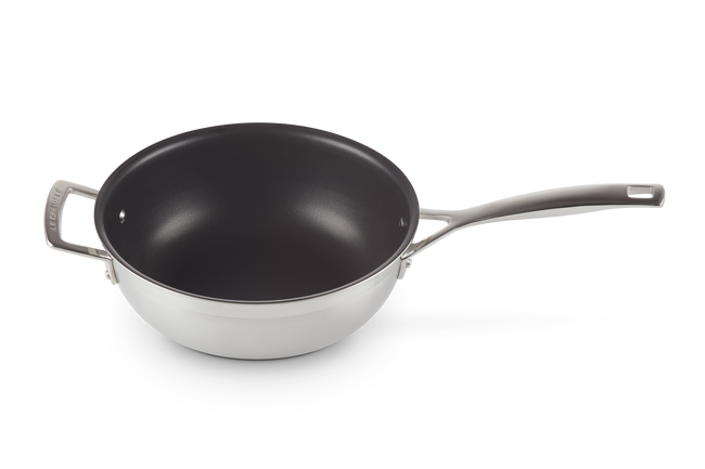 3-ply Stainless Steel Non-Stick Chef's Pan with Lid and Helper Handle image number 7
