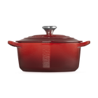 Cast Iron Heart Shaped Casserole with Heart KnobCerise image number 4