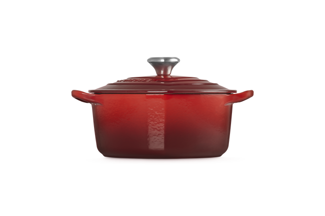 Cast Iron Heart Shaped Casserole with Heart KnobCerise image number 4
