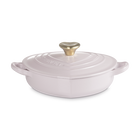 Cast Iron Heart Shallow Casserole with Light Gold Heart KnobShallot image number 1