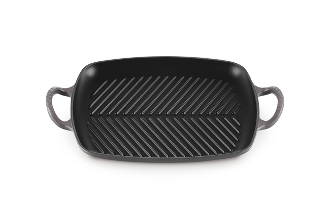 Le Creuset Cast Iron Signature Shallow Rectangular Grill 30cm FlintFlint image number 2