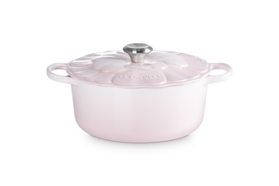 Le Creuset Cast Iron Signature Petal Round Casserole 26cm Shell Pink