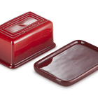 Stoneware Large Butter DishCerise image number 4