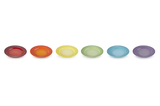 Stoneware Rainbow Set of 6 Appetizer Plates image number 2