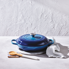 Le Creuset Cast Iron Signature Shallow Casserole 32cm Azure BlueAzure Blue image number 6