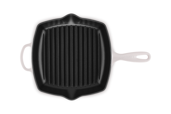 Le Creuset Cast Iron Signature Square Skillet Grill 26cm Shell PinkShell Pink image number 4
