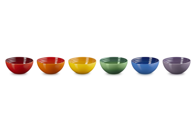Stoneware Rainbow Set of 6 Snack Bowls image number 2