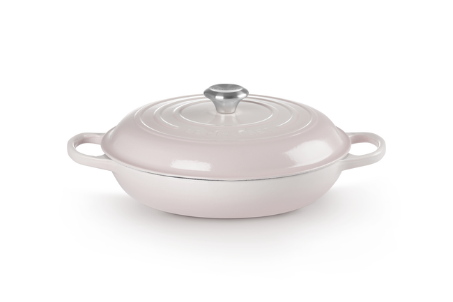Le Creuset Cast Iron Signature Shallow Casserole 30cm Shell PinkShell Pink image number 1