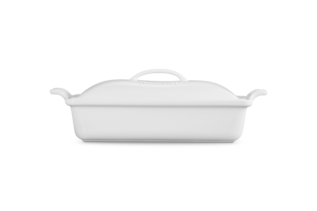 Stoneware Heritage Rectangular Dish with LidWhite image number 2