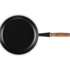 Le Creuset Cast Iron Signature Frying Pan with Wooden Handle 24cm Matte BlackMatte Black image number 4