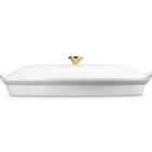 Stoneware Heritage Fish Baker with LidWhite image number 3