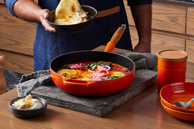 Cast Iron Signature Sauté Pan with Wooden Handle image number 2