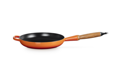 Cast Iron Signature Frying Pan with Wooden Handle