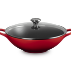 Cast Iron Signature Wok with Glass LidCerise image number 1