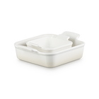 Stoneware Set of 2 Heritage Square DishesMeringue image number 2