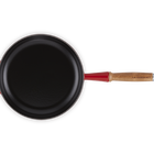 Le Creuset Cast Iron Signature Frying Pan with Wooden Handle 24cm CeriseCerise image number 4