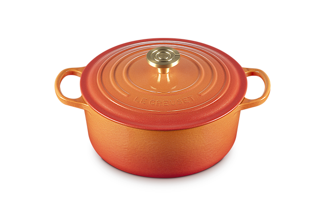 Cast Iron Flamme Dorée Signature Round Casserole with Crucible Knob image number 3