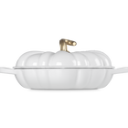 Le Creuset Cast Iron Signature Pumpkin Shallow Casserole 28cm WhiteWhite image number 3