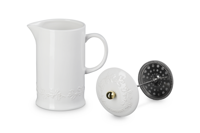 Stoneware Holly Coffee Press with Gold Knob image number 3