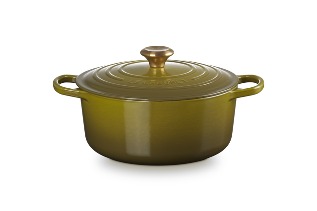 Cast Iron Signature Round CasseroleOlive image number 1